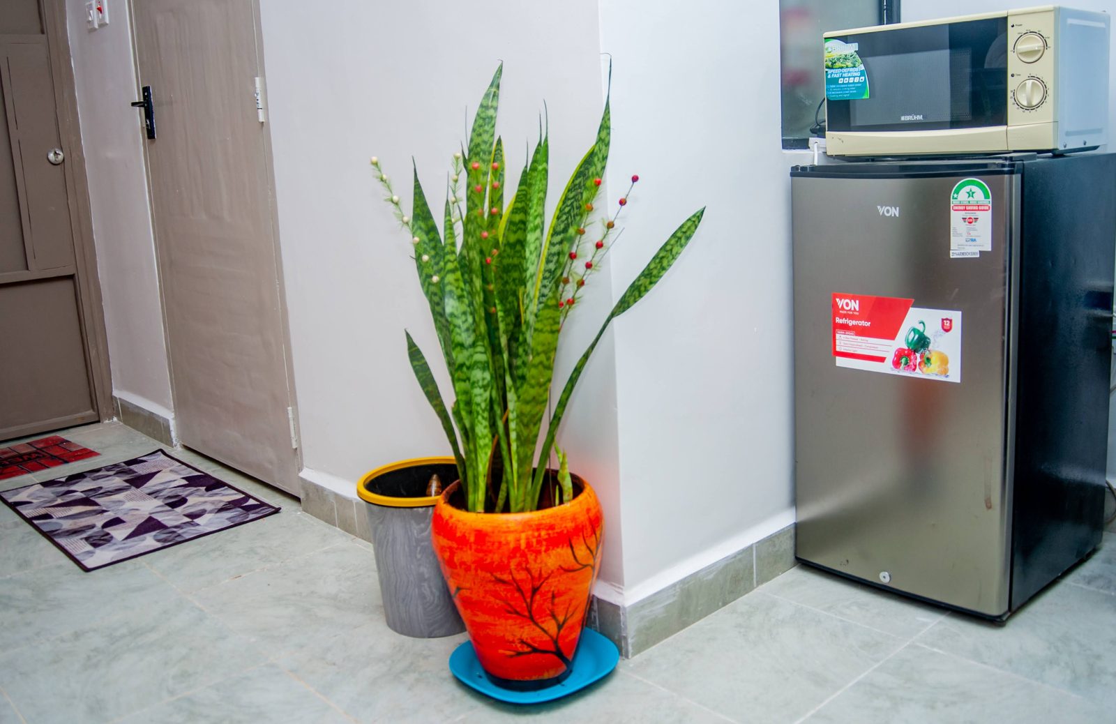 Kitchenette with fridge and microwave, The Baobab House, Nairobi